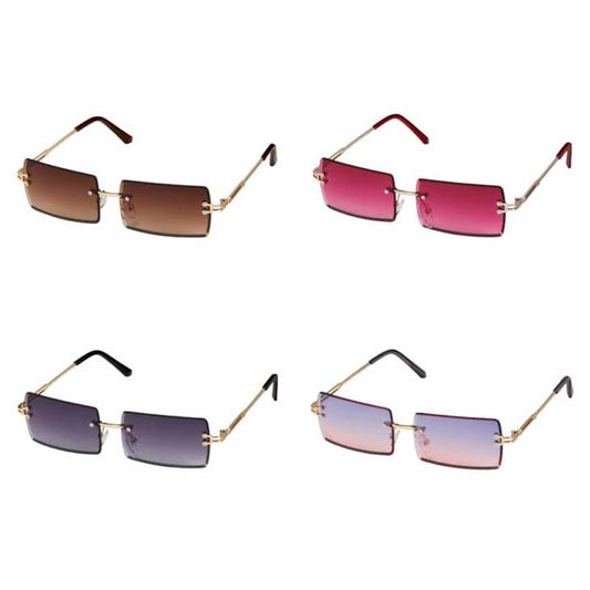 Retro Rimless Sunglasses - Rectangle