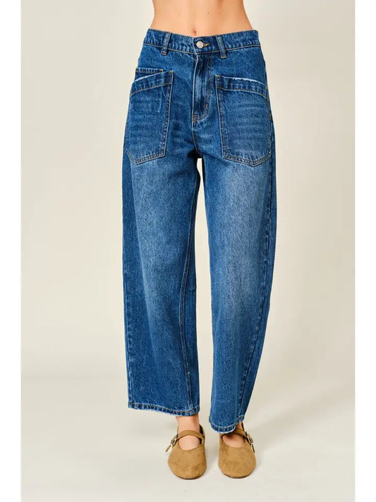 Semi Barrel Jeans - Medium Denim