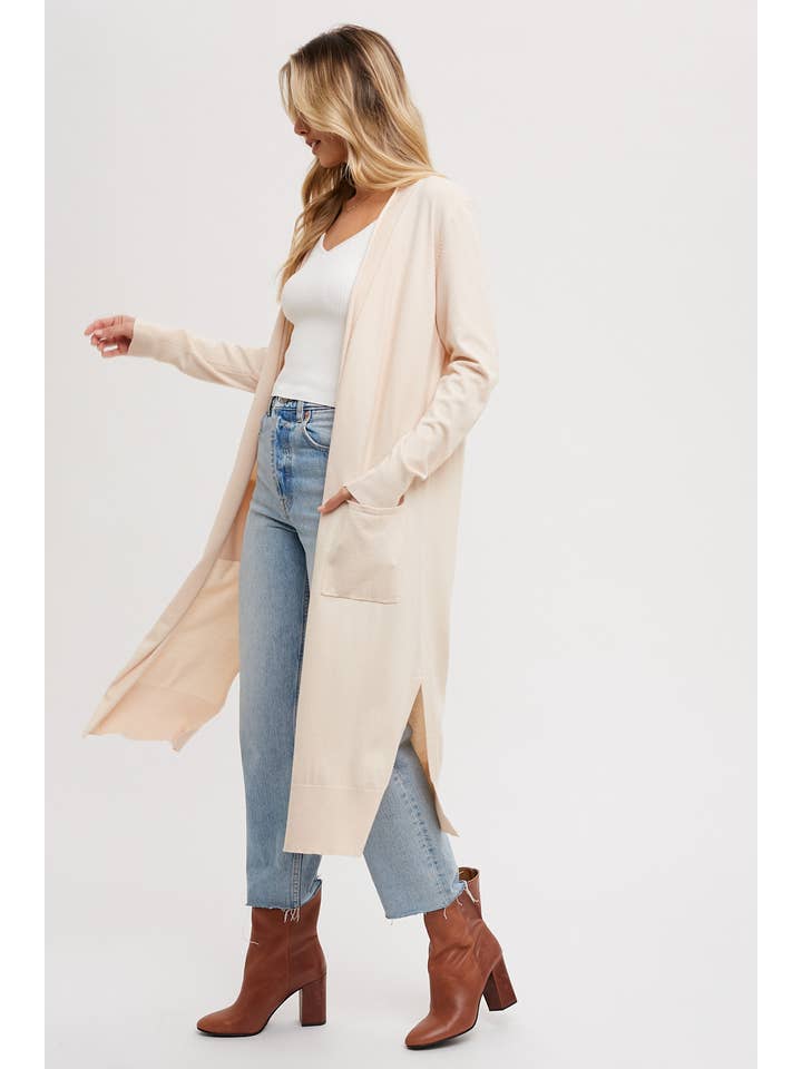 Longline Cardigan - Shell