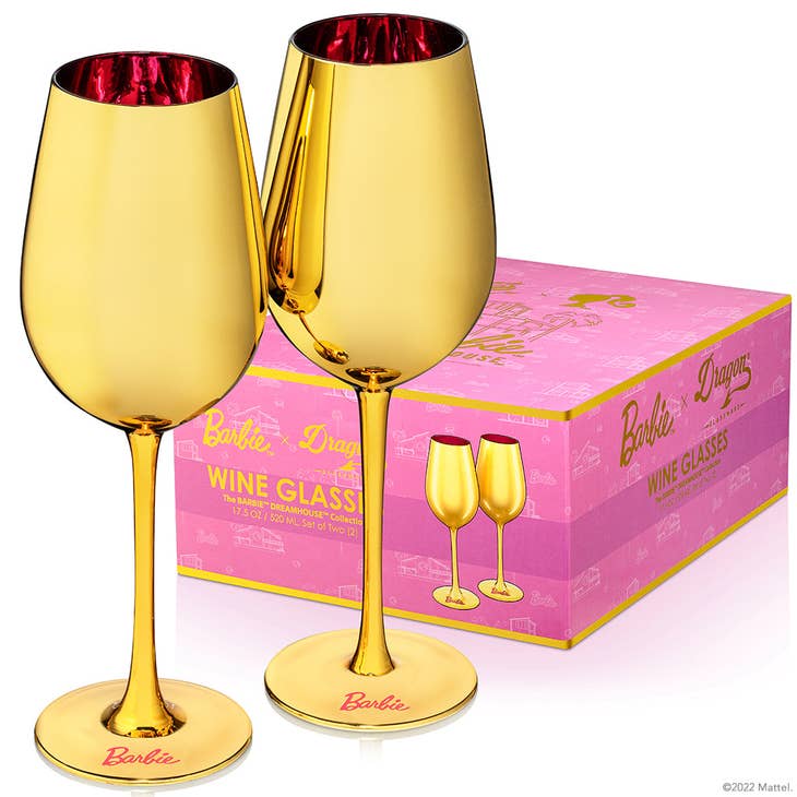 Barbie Wine Glasses - Dreamhouse Gold