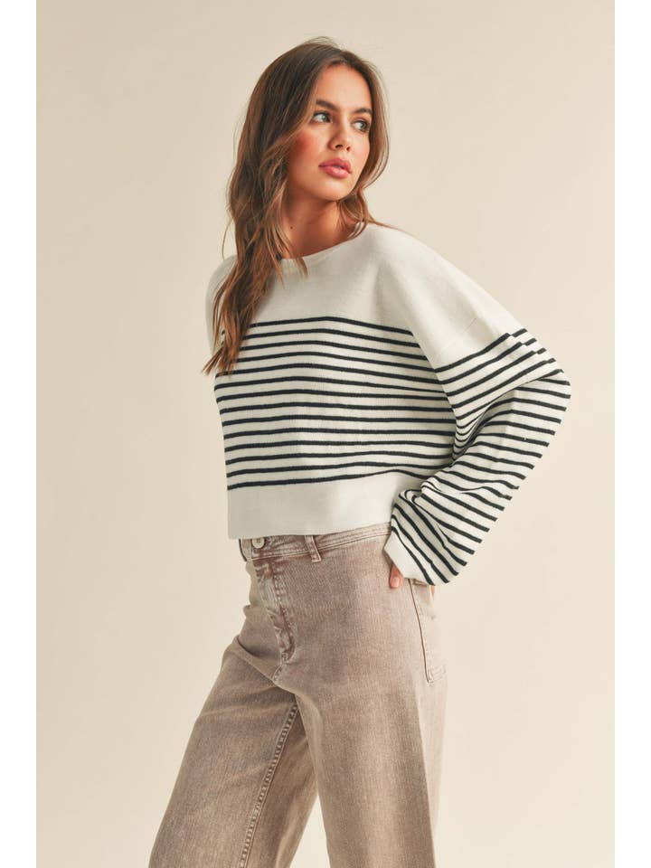 Striped Sweater - White/Black