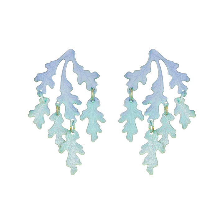 Weeping Oak Earrings - Azure