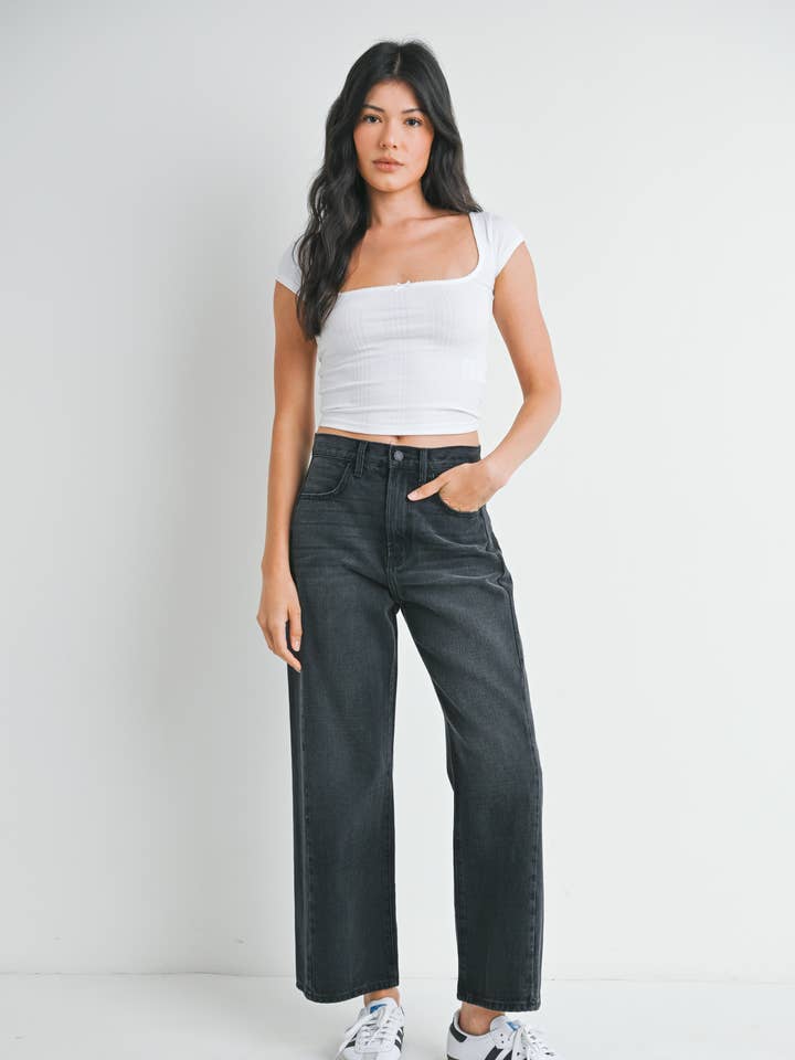 Barrel Jean Twist - Washed Black