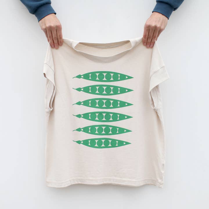 Green Peas in a Pod Boxy Tee - Natural