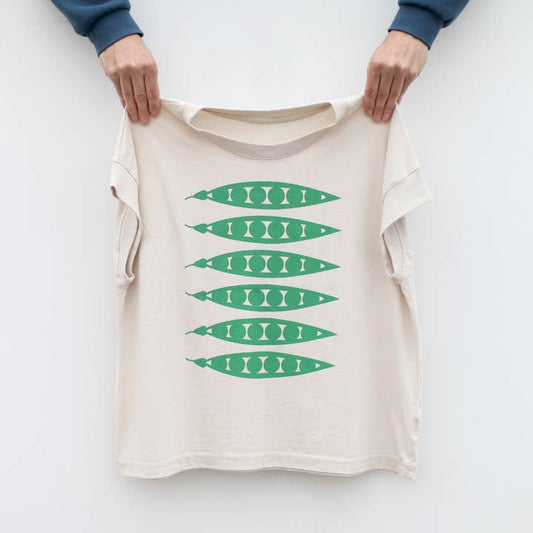 Green Peas in a Pod Boxy Tee - Natural