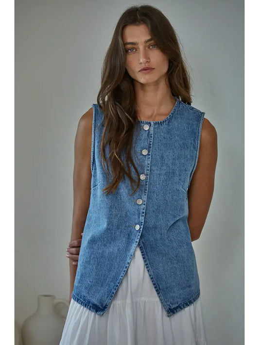 Denim Vest Top - Medium