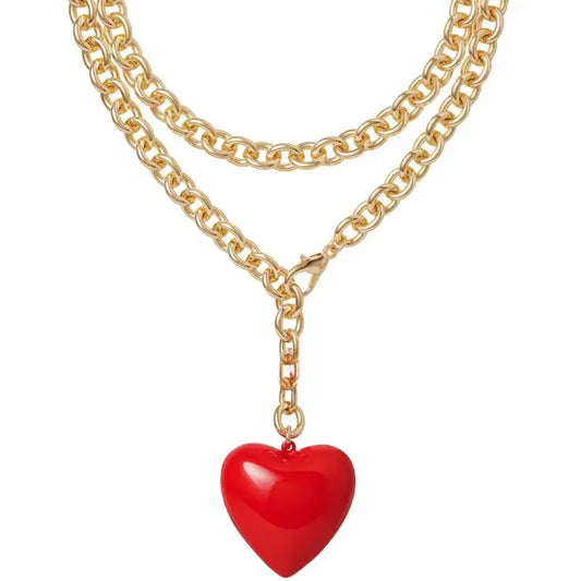 Amour Heart Pendant - Red