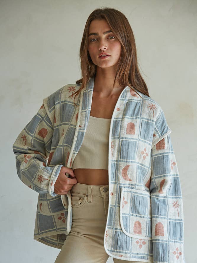 New Moon Jacket -  Ivory Blue Multi