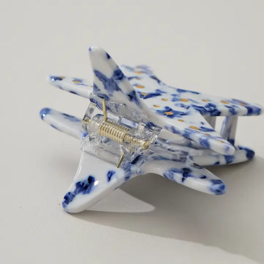 Coastal Blue Starfish Claw Clip - Medium