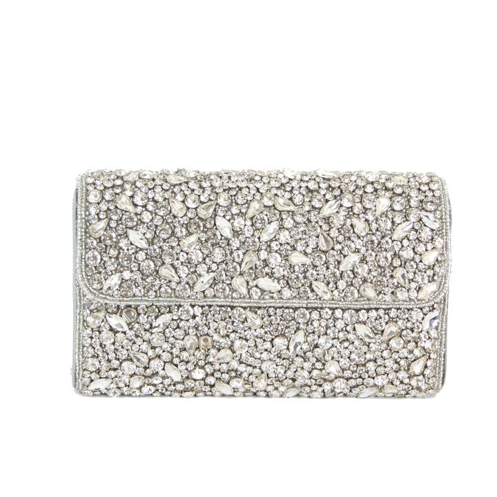 Embellished Clutch - Silver