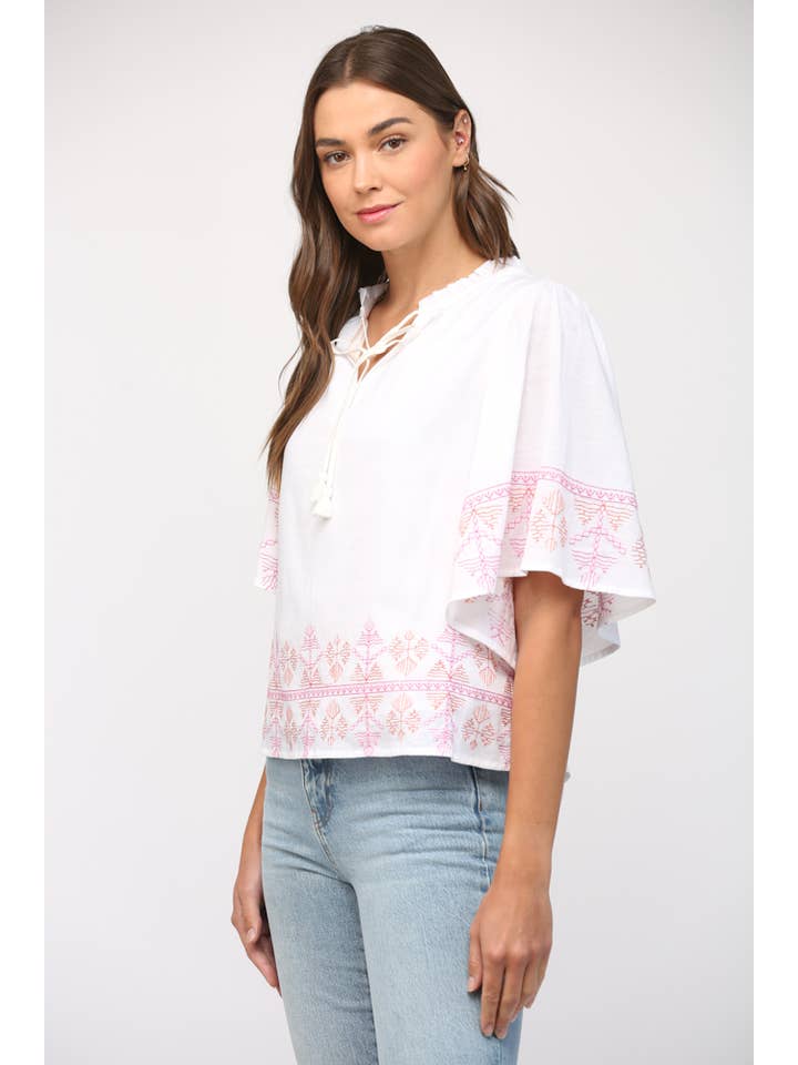 Flutter Sleeve Top - Cream