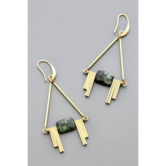 Geometric Art Deco Jasper Earrings