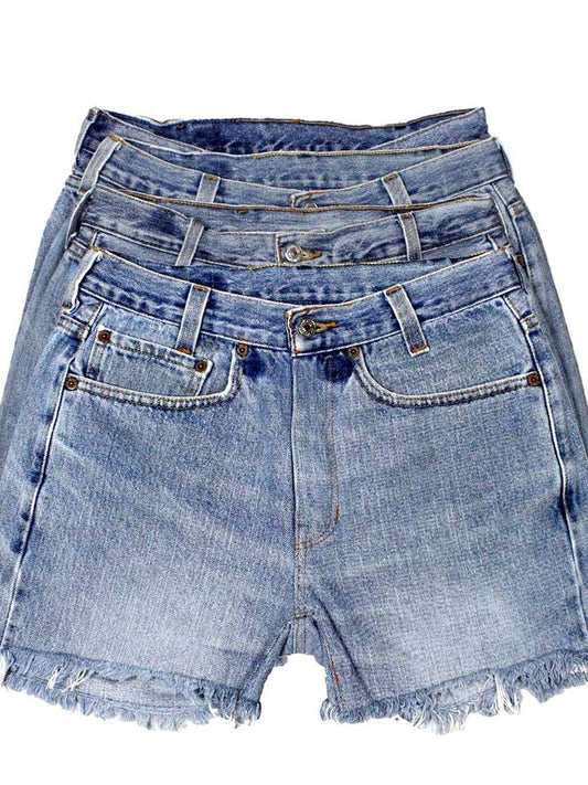 Mid-Rise Upcycled Vintage Denim Short