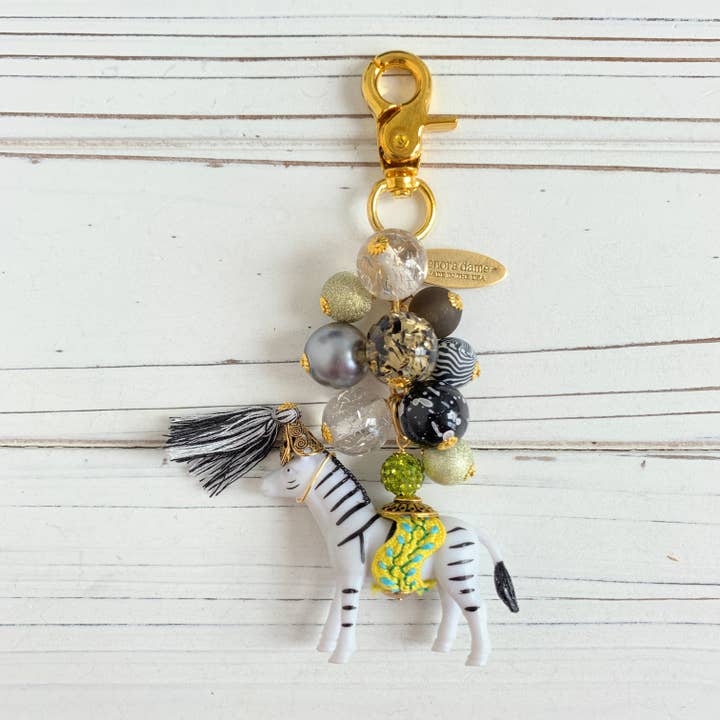 Bag Charm - Circus Zebra