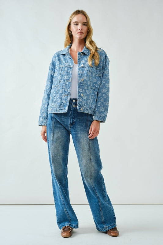 Flower Denim Jacket - Vintage