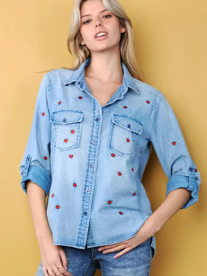Embroidered Shirt - Love Wing