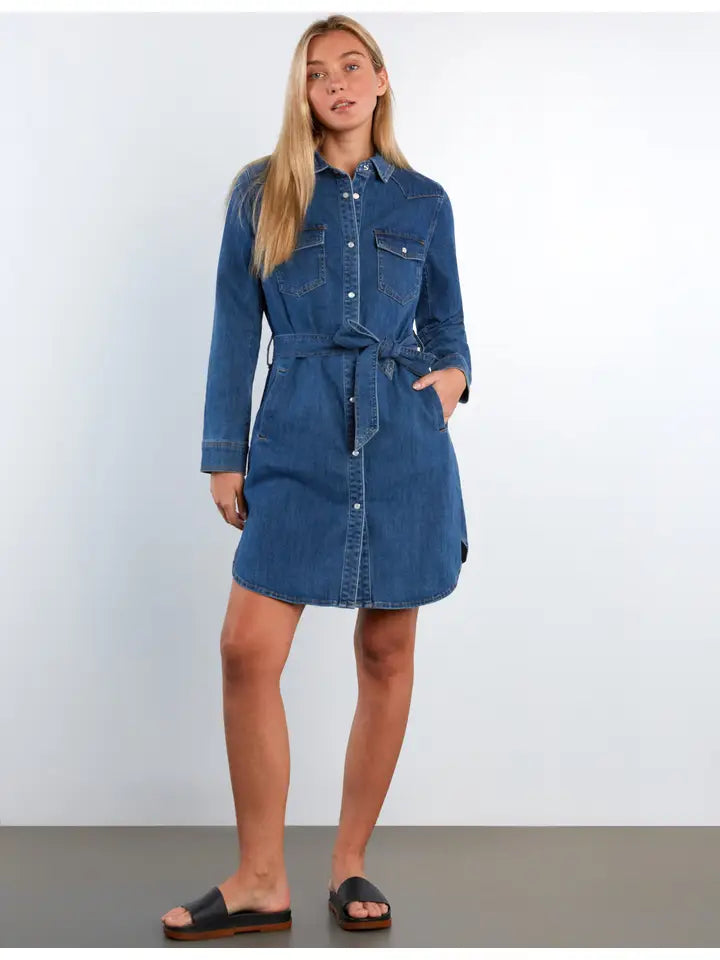Marie Denim Shirtdress - Marie Blue