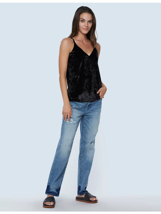 Day to Night Velvet Tank - Black