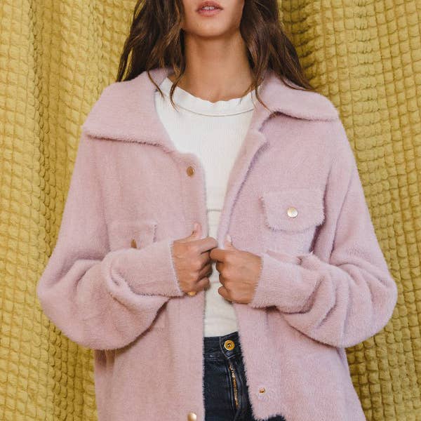 Oversize Fur Jacket - Blush