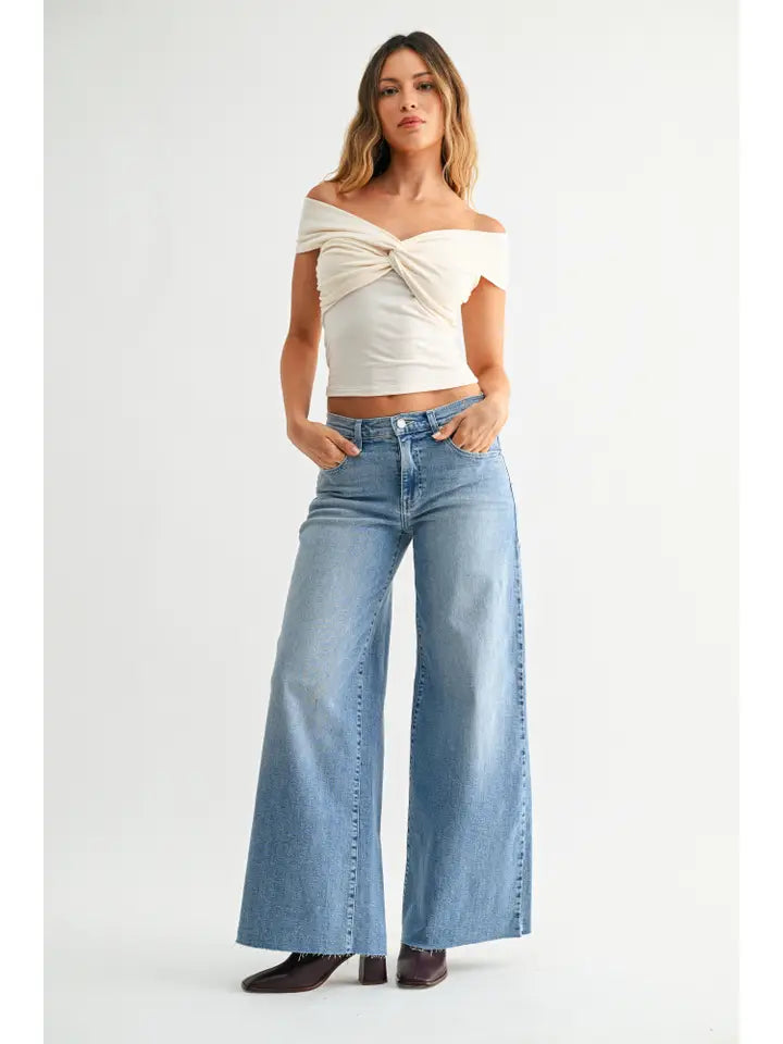 Super Wide Leg Stretch - Light Denim