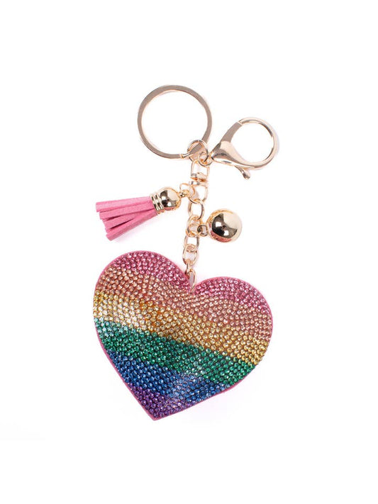 Crystal Bag Charm - Colorful Heart