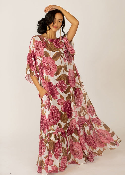 Severine Dress - Bougainvillea Floral