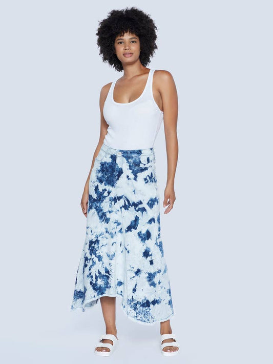 Selma Pieced Denim Maxi Skirt - Ozone Blue