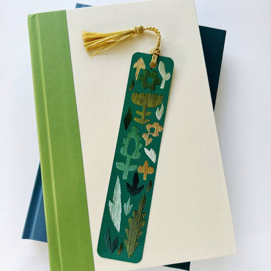 Embroidered Bookmark - Garden