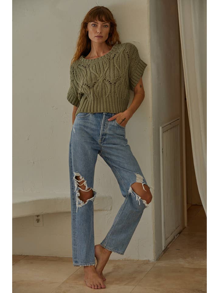 Cali Crochet Top - Olive