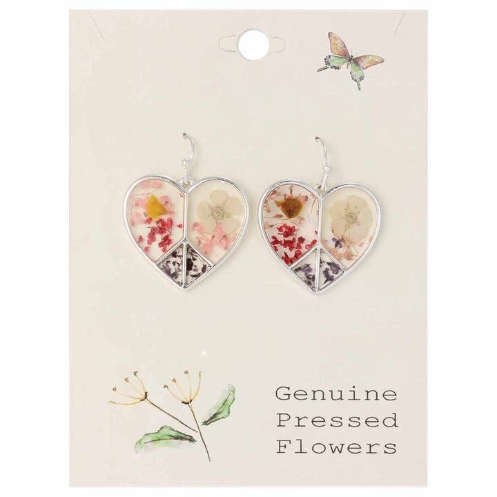 Dried Floral Earrings - Peace and Love