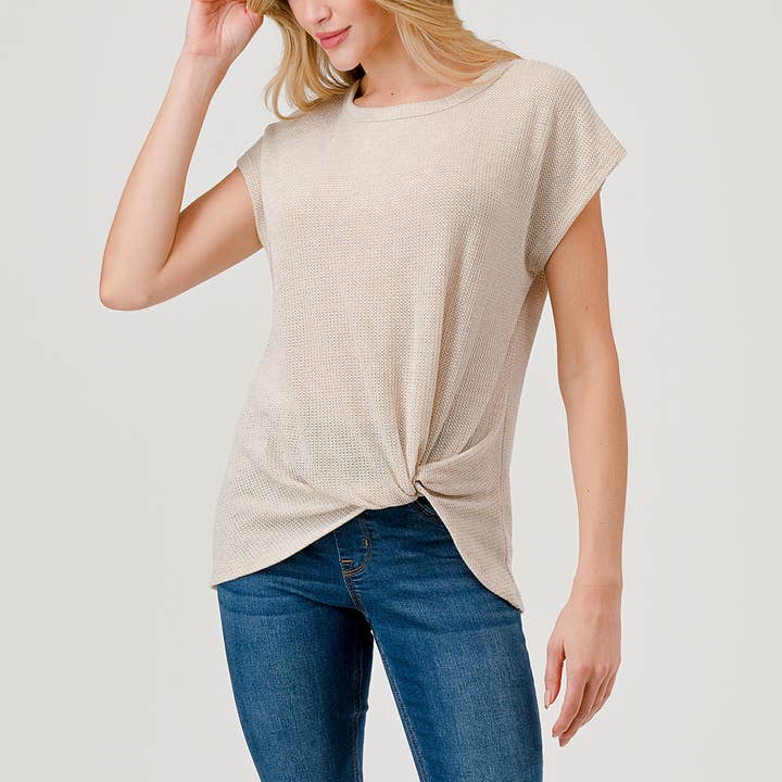 Side Knot Top - Oatmeal