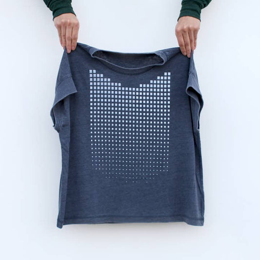 Geo Fade Boxy Tee - Navy