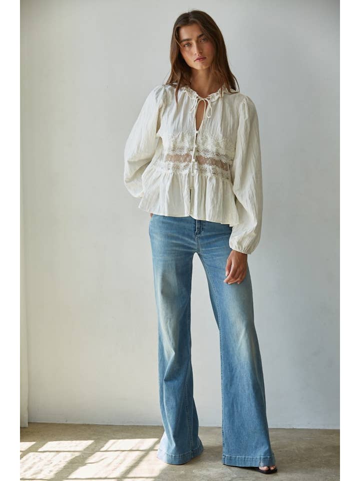 Lace Detail Blouse - Off White
