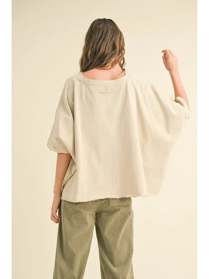 Bye and Wash Oversized Top - Beige