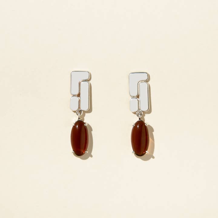 Belden Earrings - Brown/Sterling Silver
