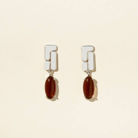 Belden Earrings - Brown/Sterling Silver