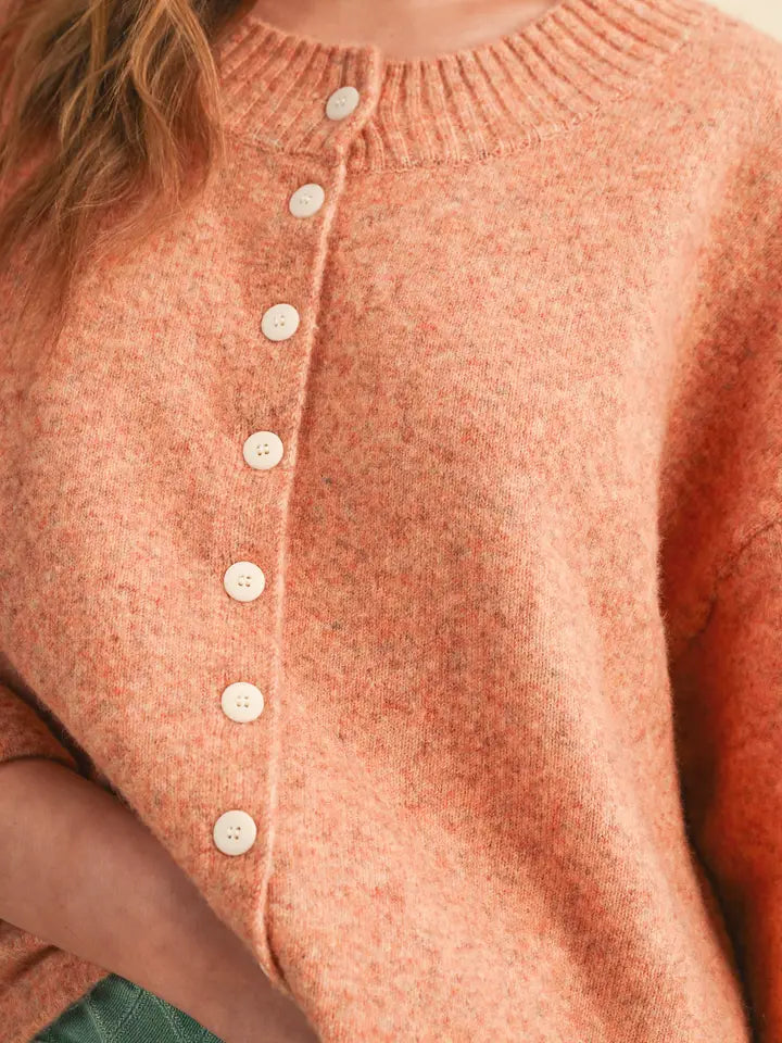 Elbow Length Cardigan - Rust Lemon
