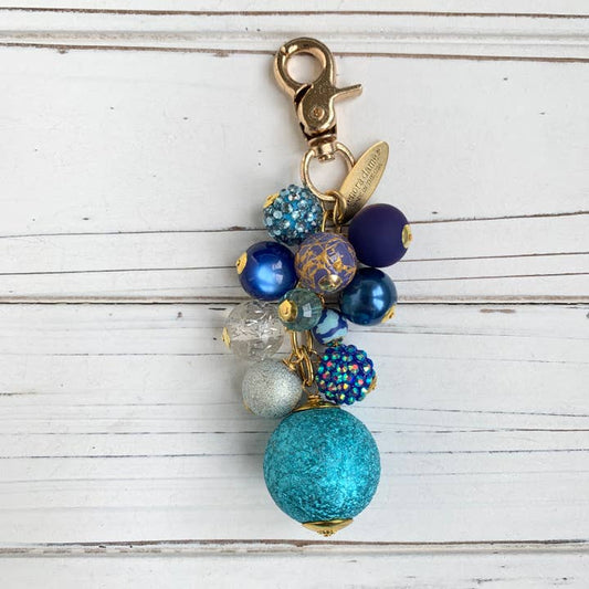 Bag Charm - Blue Beaded