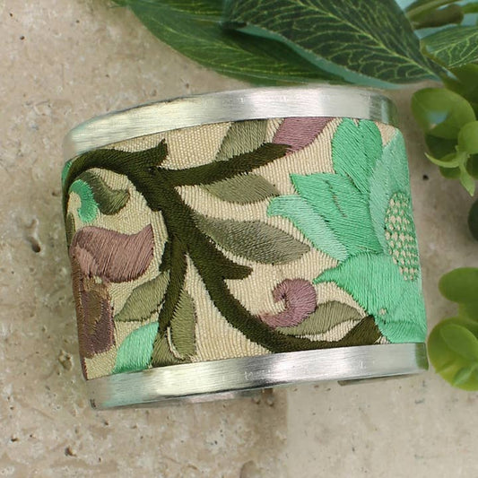 Embroidered Cuff - Green Elegance