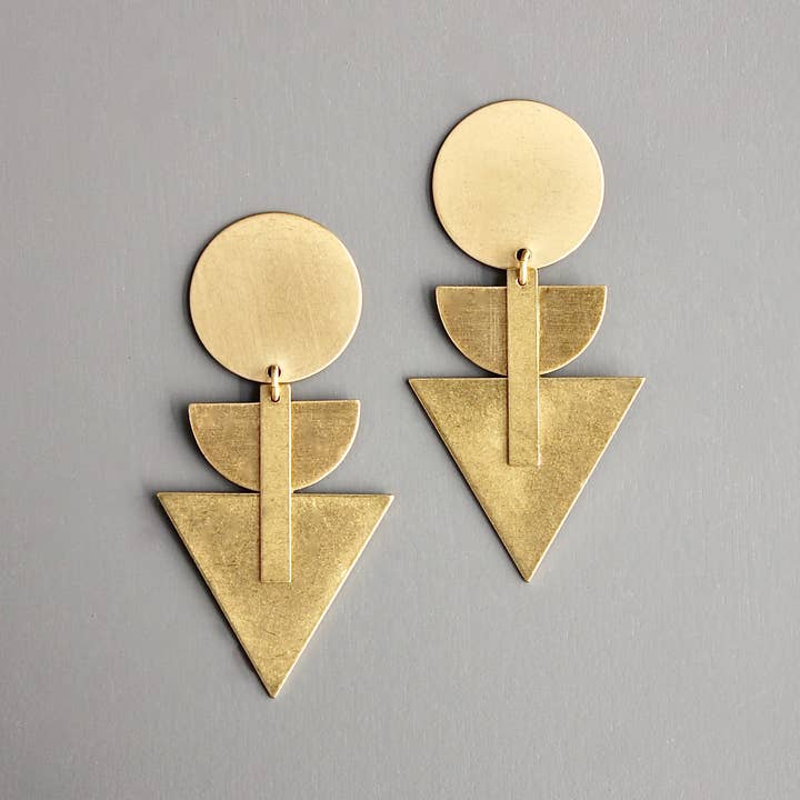 Geometric Brass Earring