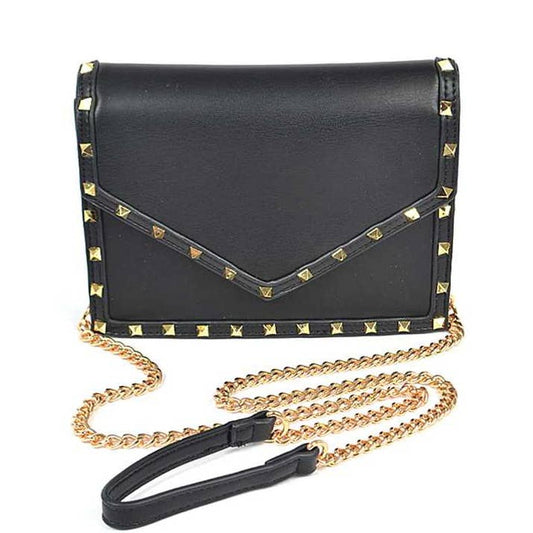 Tut Studded Clutch - Black