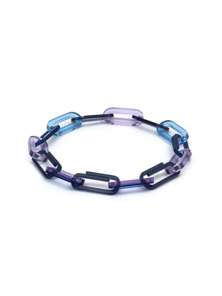 Supernova Chunky Chain Collar Necklace - Translucent Blue