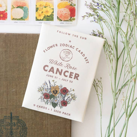 Flower Zodiac Sticker Card Set - Cancer