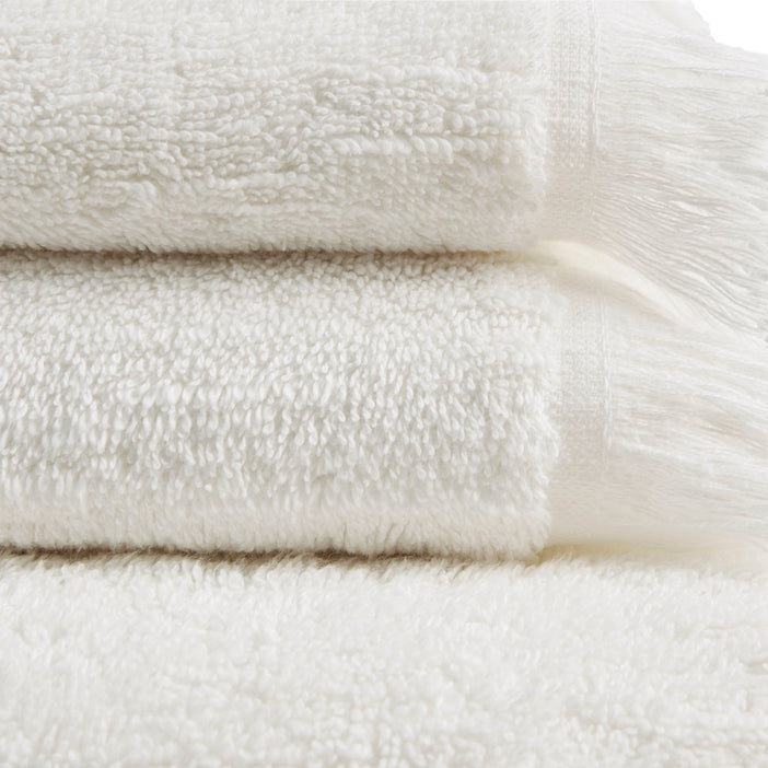 Terry Cotton Fringed 6-Piece Towel Set - Ivory