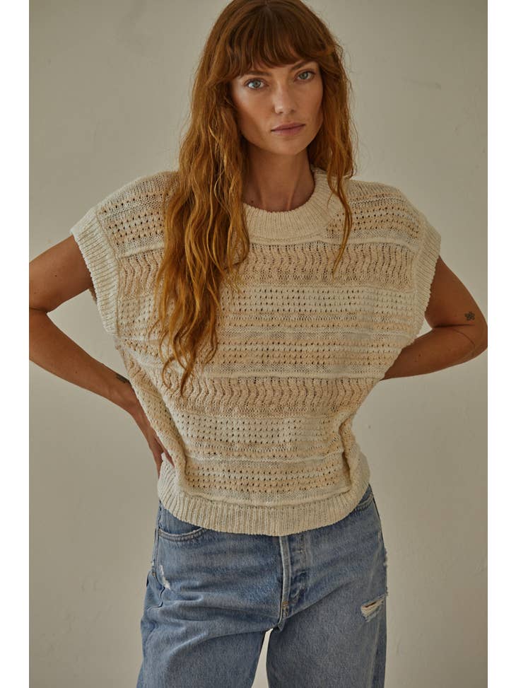 Audette Crochet Top - Blush Ivory