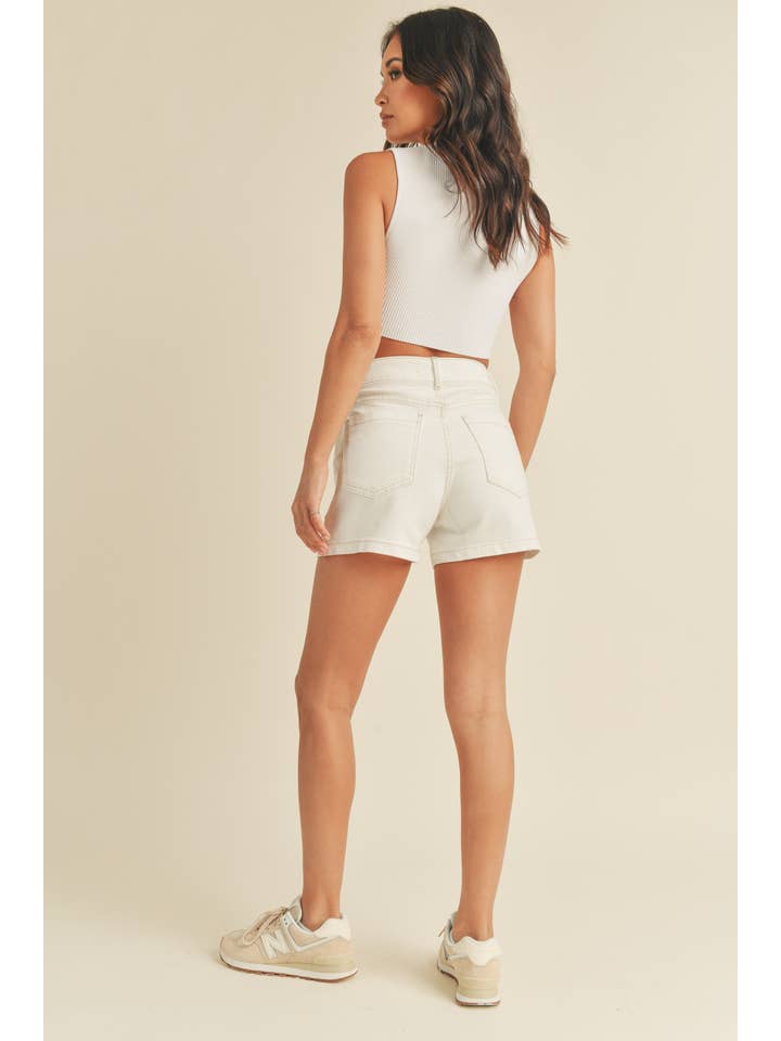 Cargo Denim Short - Off White