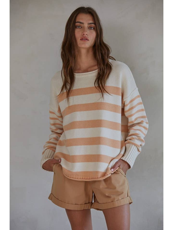 Get Cozy Pullover - Cream/Peach