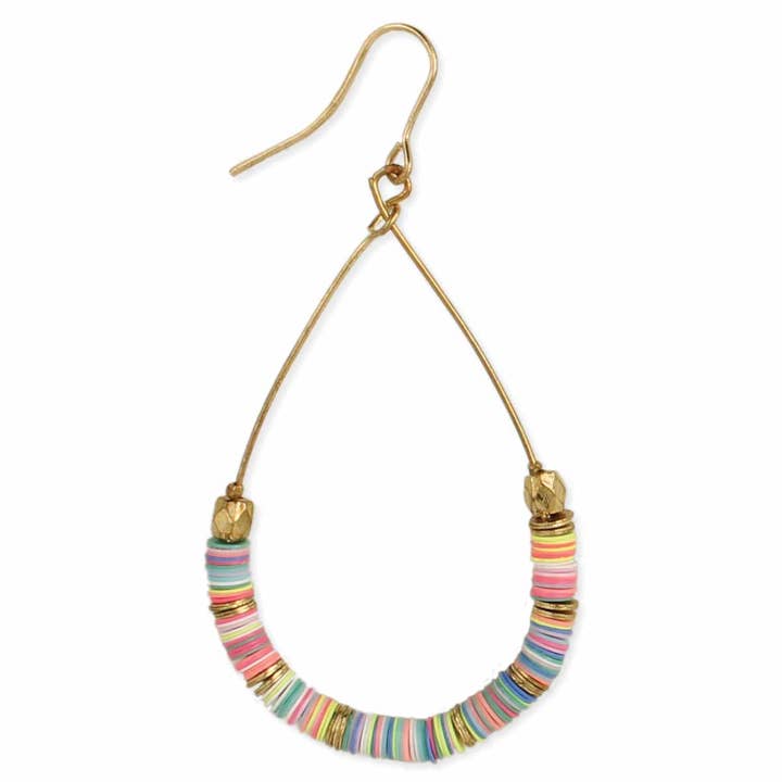 Heishi Teardrop Earrings - Pastel