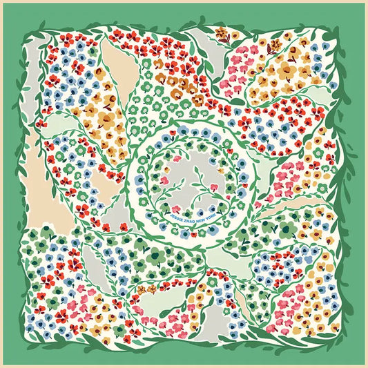 Double Sided Silk Scarf - Garden