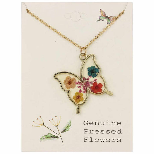 Dried Floral Necklace - Butterfly Bouquet